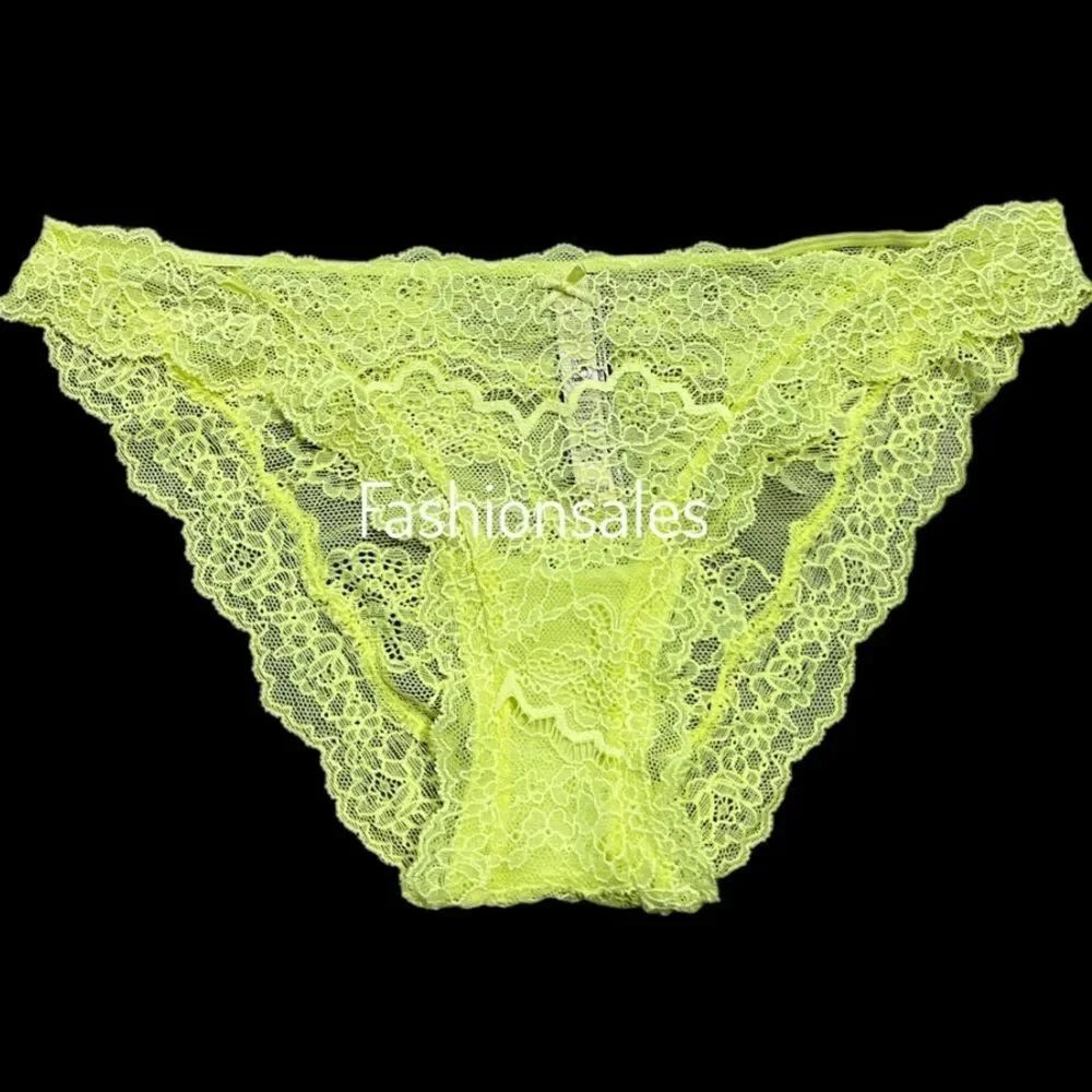 Victorias Secret Dream Angels Sheer Lace Cheekini panty Yellow Medium